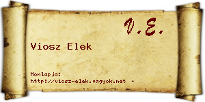 Viosz Elek névjegykártya